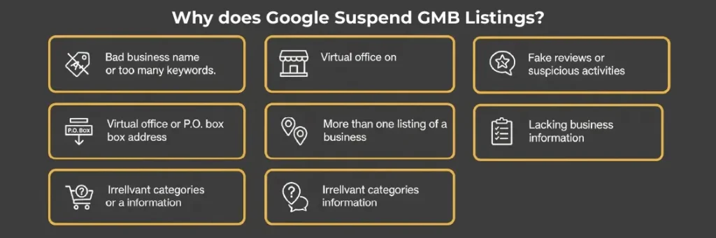 GMB listings google suspend gmb listings